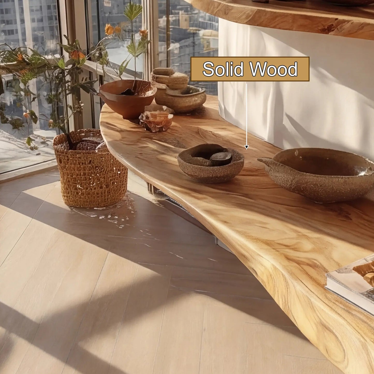 Valenor Live Edge Solid Wood Floating Shelf SPA245642 Kitchnce