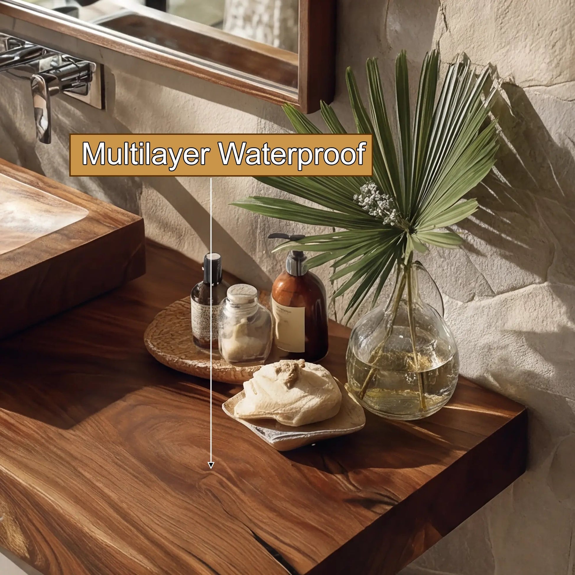 Valrion Live Edge Solid Wood Floating Bathroom Vanity SPA254879 Kitchnce