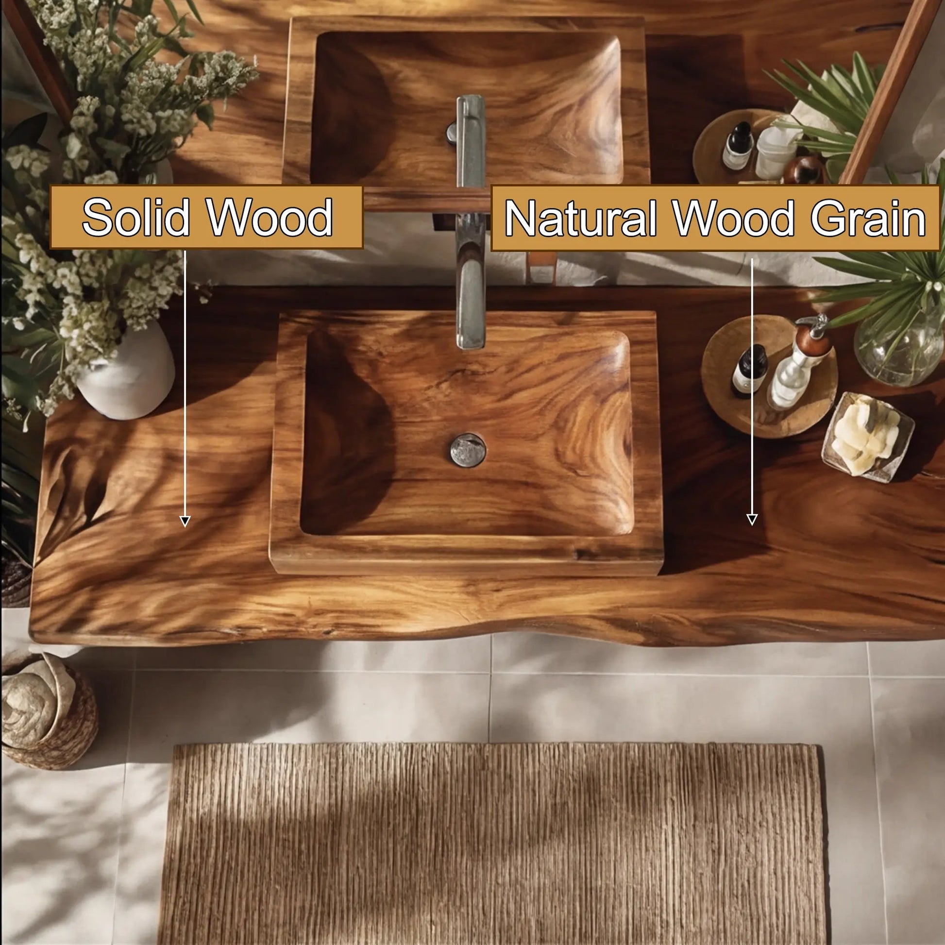Valrion Live Edge Solid Wood Floating Bathroom Vanity SPA254879 Kitchnce