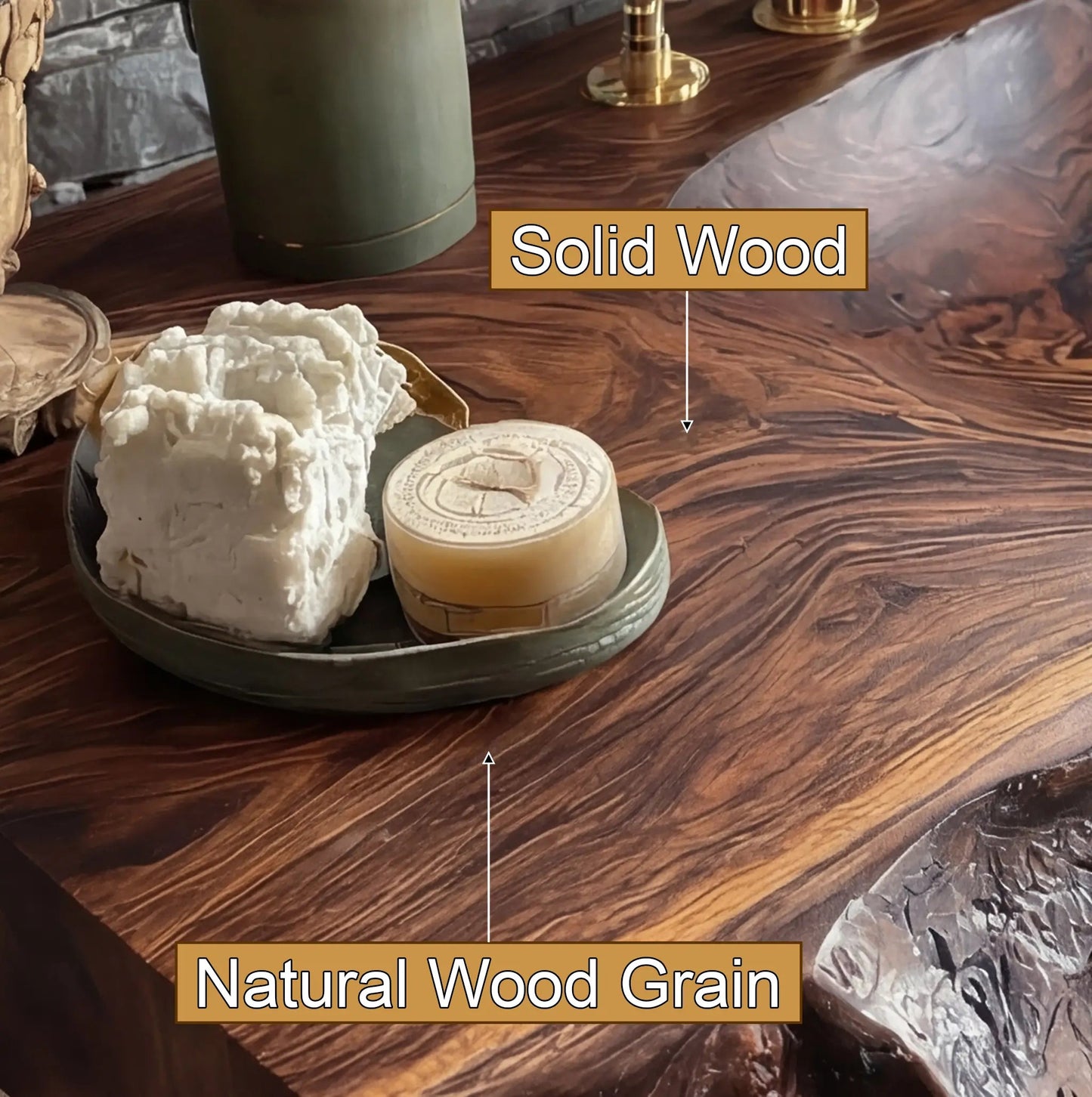 Valthera Live Edge Solid Wood Floating Bathroom Vanity with Integrated Sink SPA235756 Kitchnce
