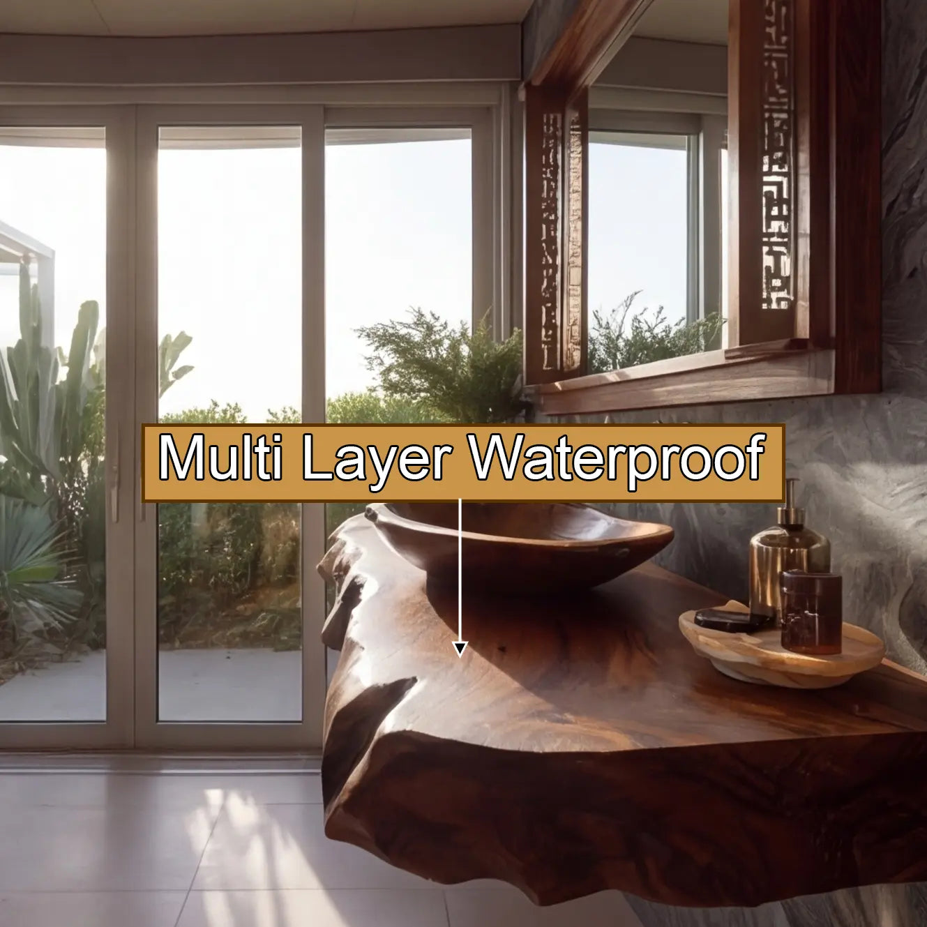 Valtherin Live Edge Solid Wood Floating Bathroom Vanity SPA259396 Kitchnce