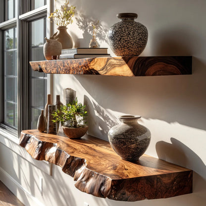 Varcello Live Edge Solid Wood Floating Shelf SPA365435 Kitchnce