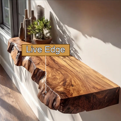 Varcello Live Edge Solid Wood Floating Shelf SPA365435 Kitchnce