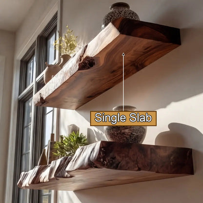 Varcello Live Edge Solid Wood Floating Shelf SPA365435 Kitchnce