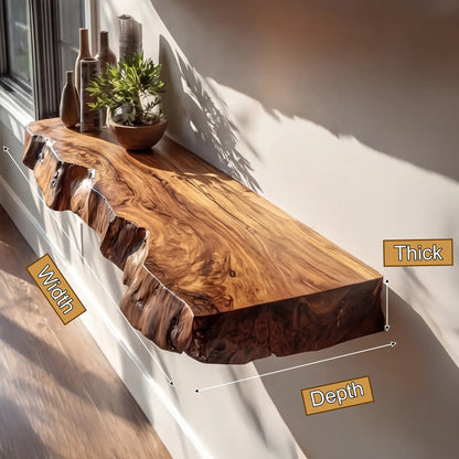 Varcello Live Edge Solid Wood Floating Shelf SPA365435 Kitchnce