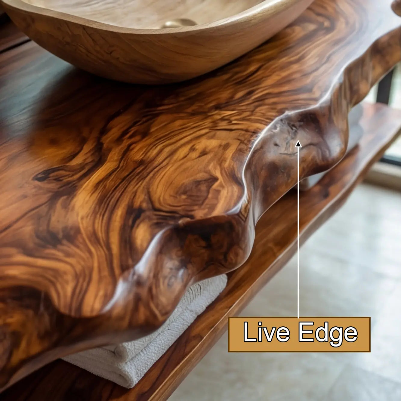 Varento Live Edge Solid Wood Floating Bathroom Vanity SPA346468 Kitchnce
