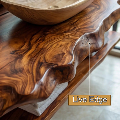 Varento Live Edge Solid Wood Floating Bathroom Vanity SPA346468 Kitchnce