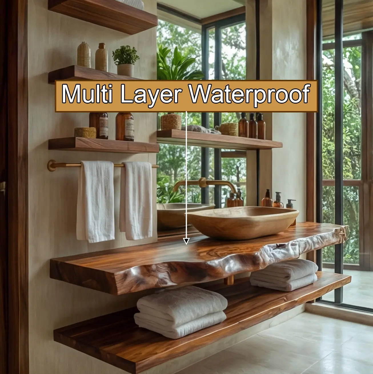 Varento Live Edge Solid Wood Floating Bathroom Vanity SPA346468 Kitchnce
