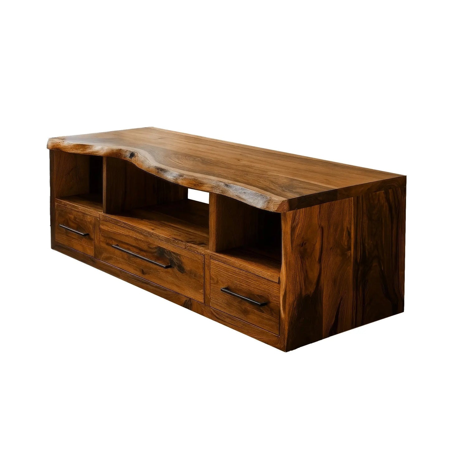 Vareon Live Edge Solid Wood Floating Bathroom Vanity with Drawers Kitchnce