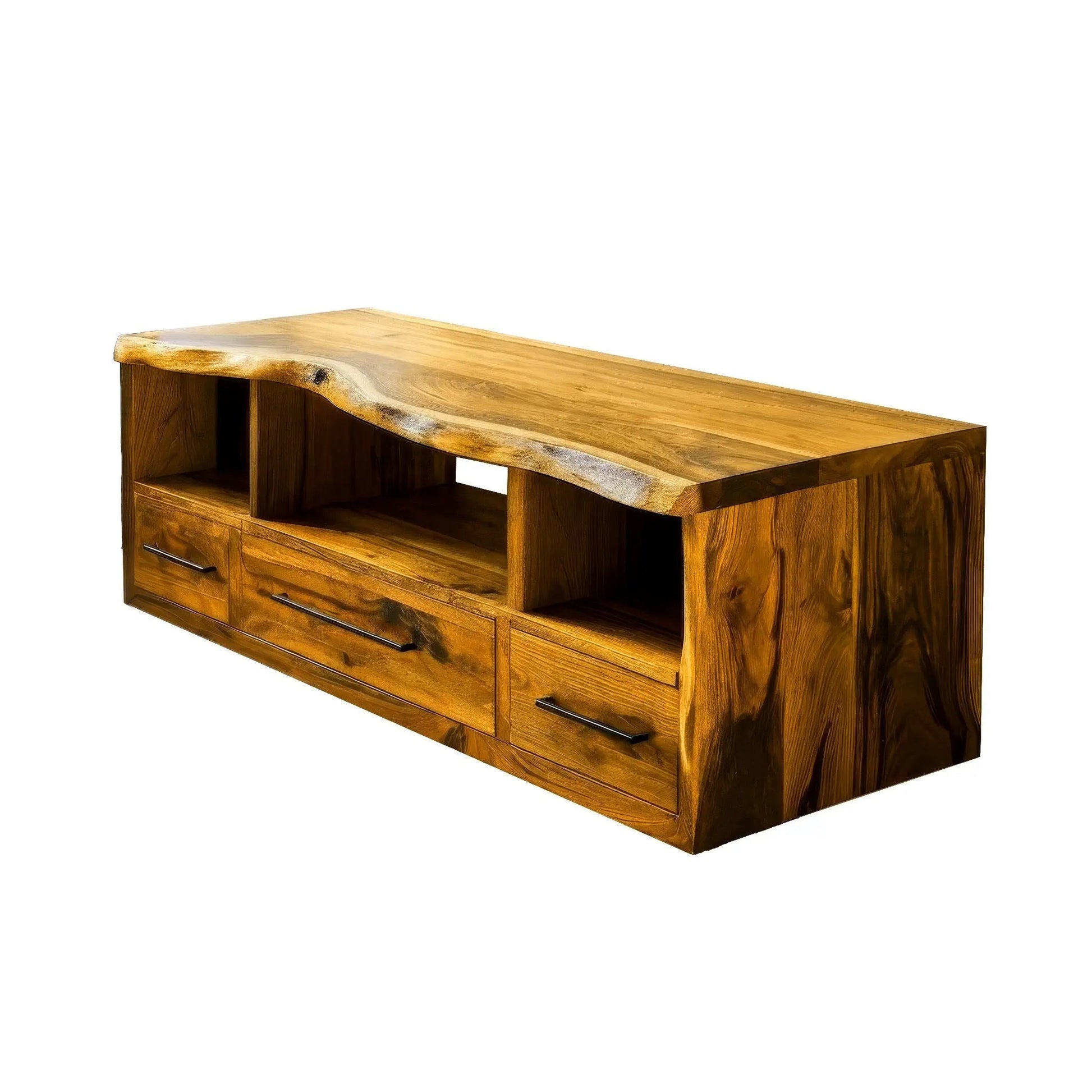 Vareon Live Edge Solid Wood Floating Bathroom Vanity with Drawers Kitchnce