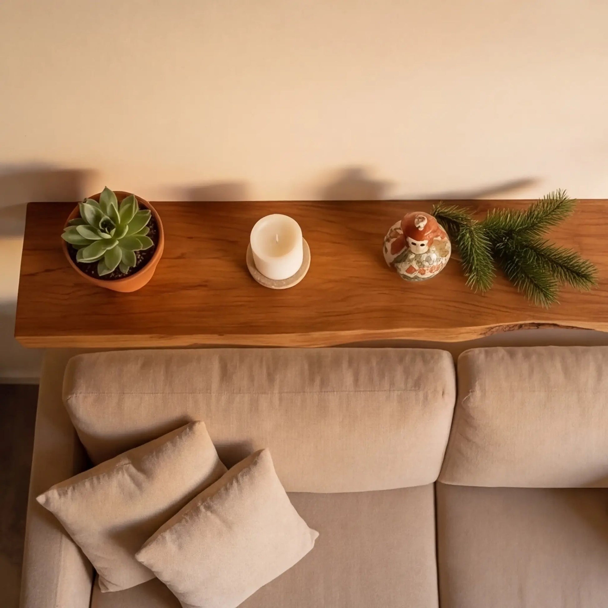 Vareon Live Edge Solid Wood Floating Shelf SPA941384 Kitchnce