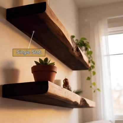 Vareon Live Edge Solid Wood Floating Shelf SPA941384 Kitchnce