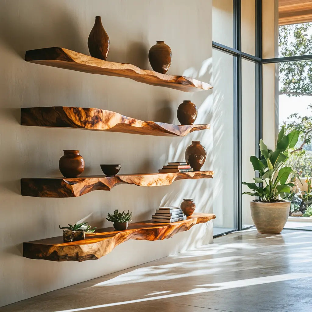 Varneth Live Edge Solid Wood Floating Shelf SPA503125 Kitchnce