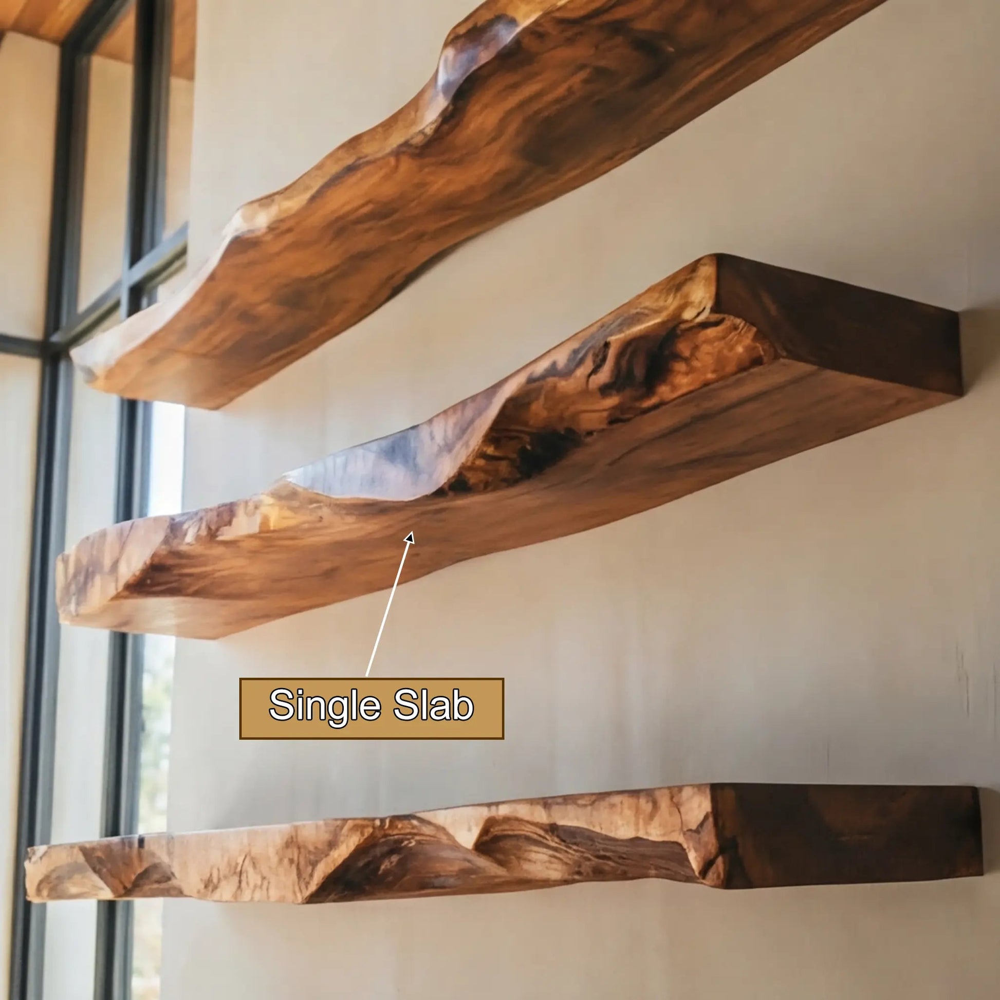 Varneth Live Edge Solid Wood Floating Shelf SPA503125 Kitchnce