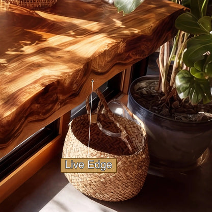 Velanor Live Edge Solid Wood Floating Shelf SPA152159 Kitchnce