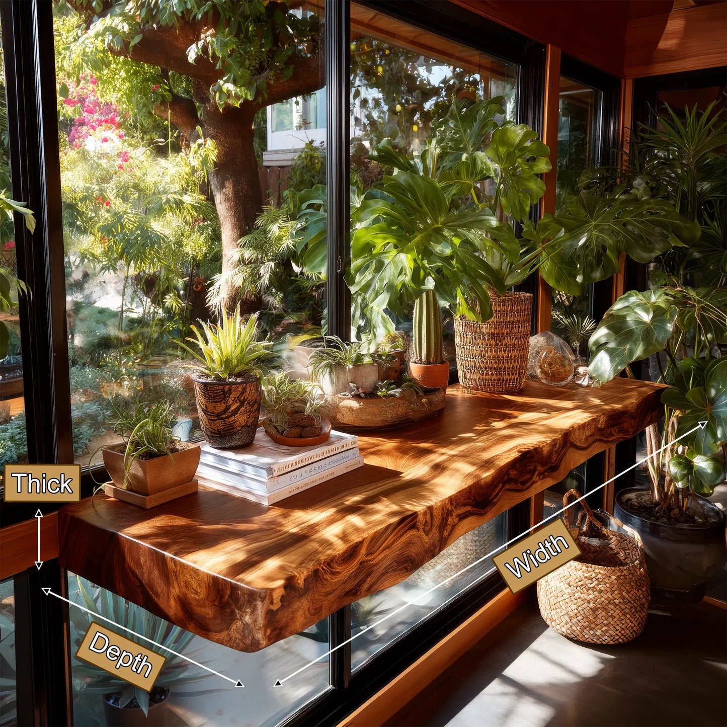 Velanor Live Edge Solid Wood Floating Shelf SPA152159 Kitchnce