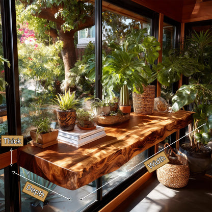 Velanor Live Edge Solid Wood Floating Shelf SPA152159 Kitchnce