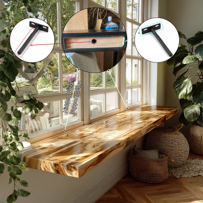 Velaris Live Edge Solid Wood Floating Shelf SPA159639 Kitchnce