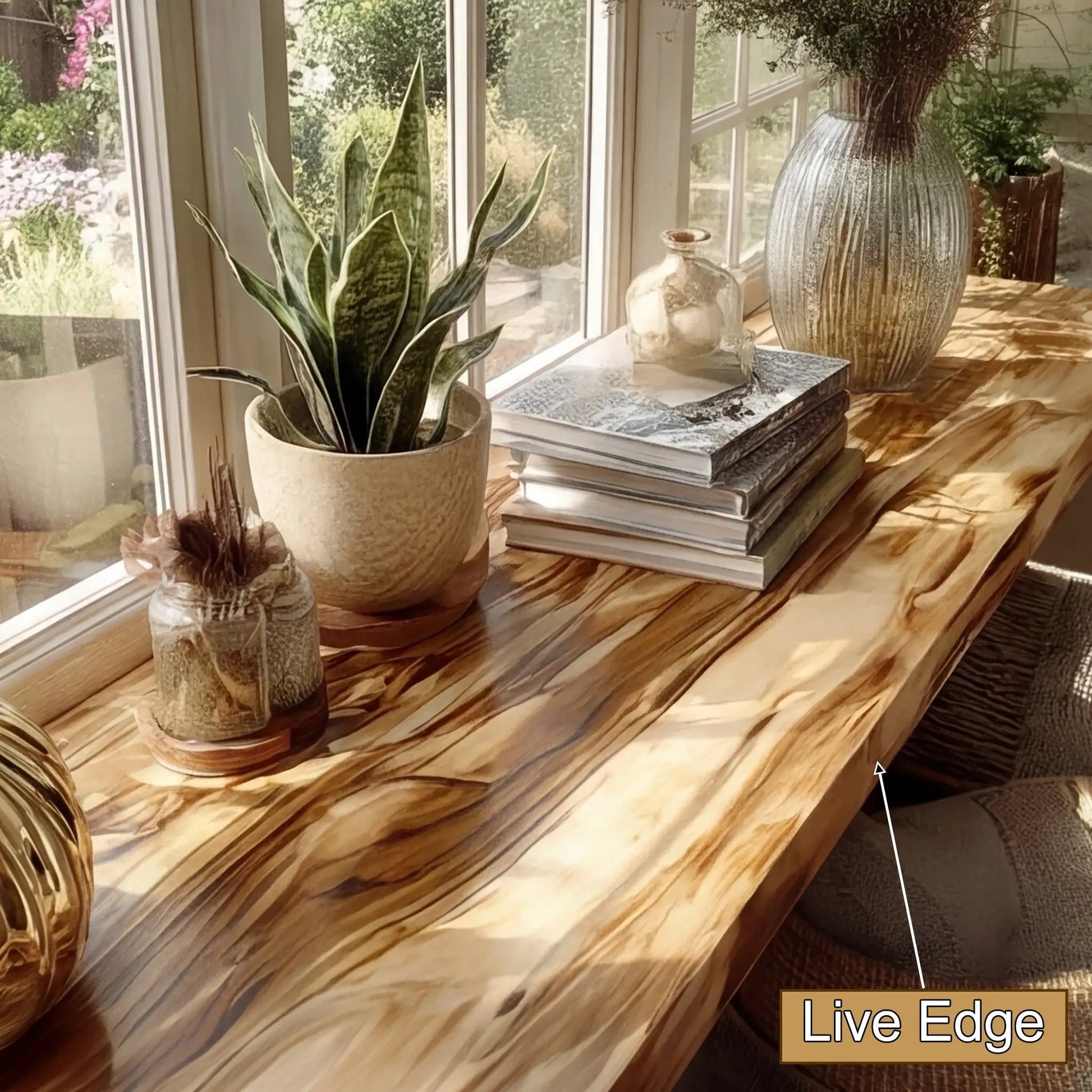 Velaris Live Edge Solid Wood Floating Shelf SPA159639 Kitchnce