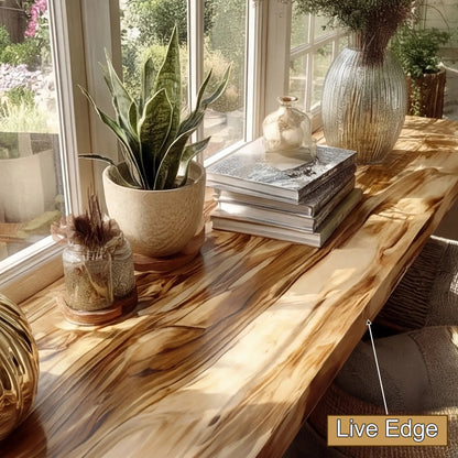 Velaris Live Edge Solid Wood Floating Shelf SPA159639 Kitchnce