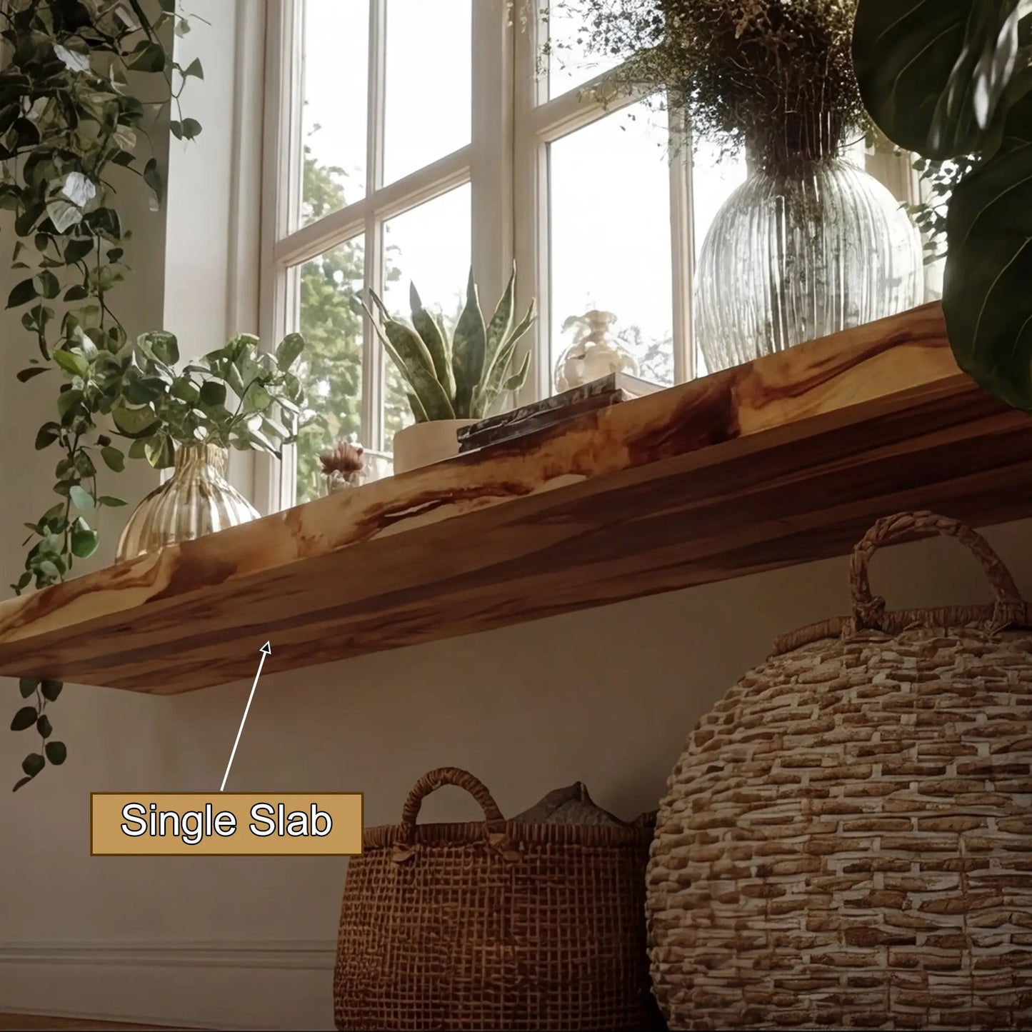Velaris Live Edge Solid Wood Floating Shelf SPA159639 Kitchnce