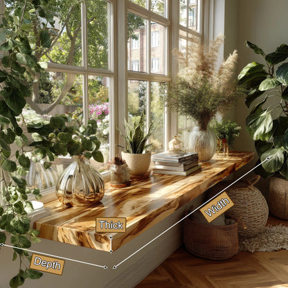 Velaris Live Edge Solid Wood Floating Shelf SPA159639 Kitchnce