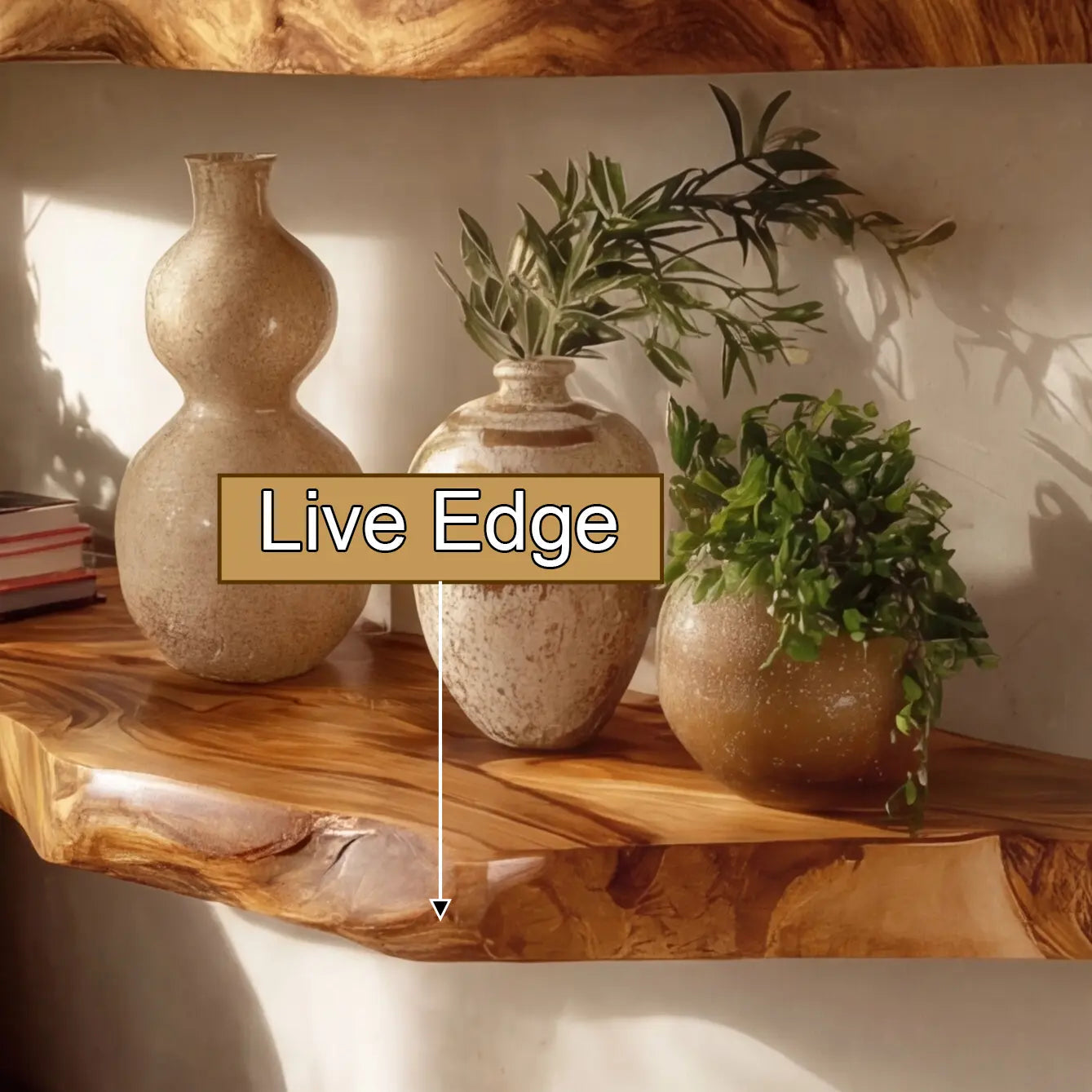 Velaro Live Edge Solid Wood Floating Shelves Kitchnce