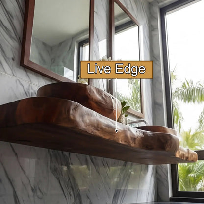 Velcanto Live Edge Solid Wood Floating Bathroom Vanity SPA349352 Kitchnce