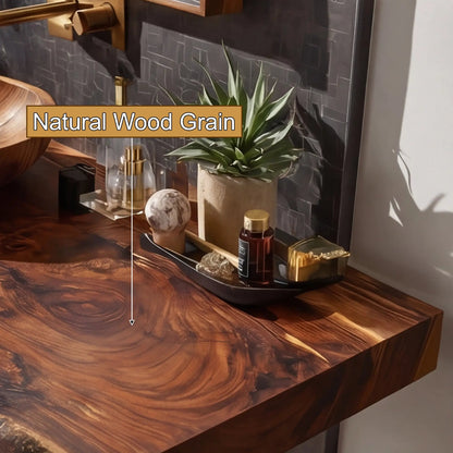 Velmora Live Edge Solid Wood Floating Bathroom Vanity SPA358942 Kitchnce