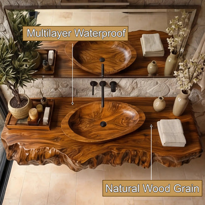 Velorin Live Edge Solid Wood Floating Bathroom Vanity SPA605219 Kitchnce