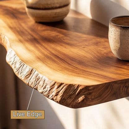 Velorin Live Edge Solid Wood Floating Shelf SPA635142 Kitchnce