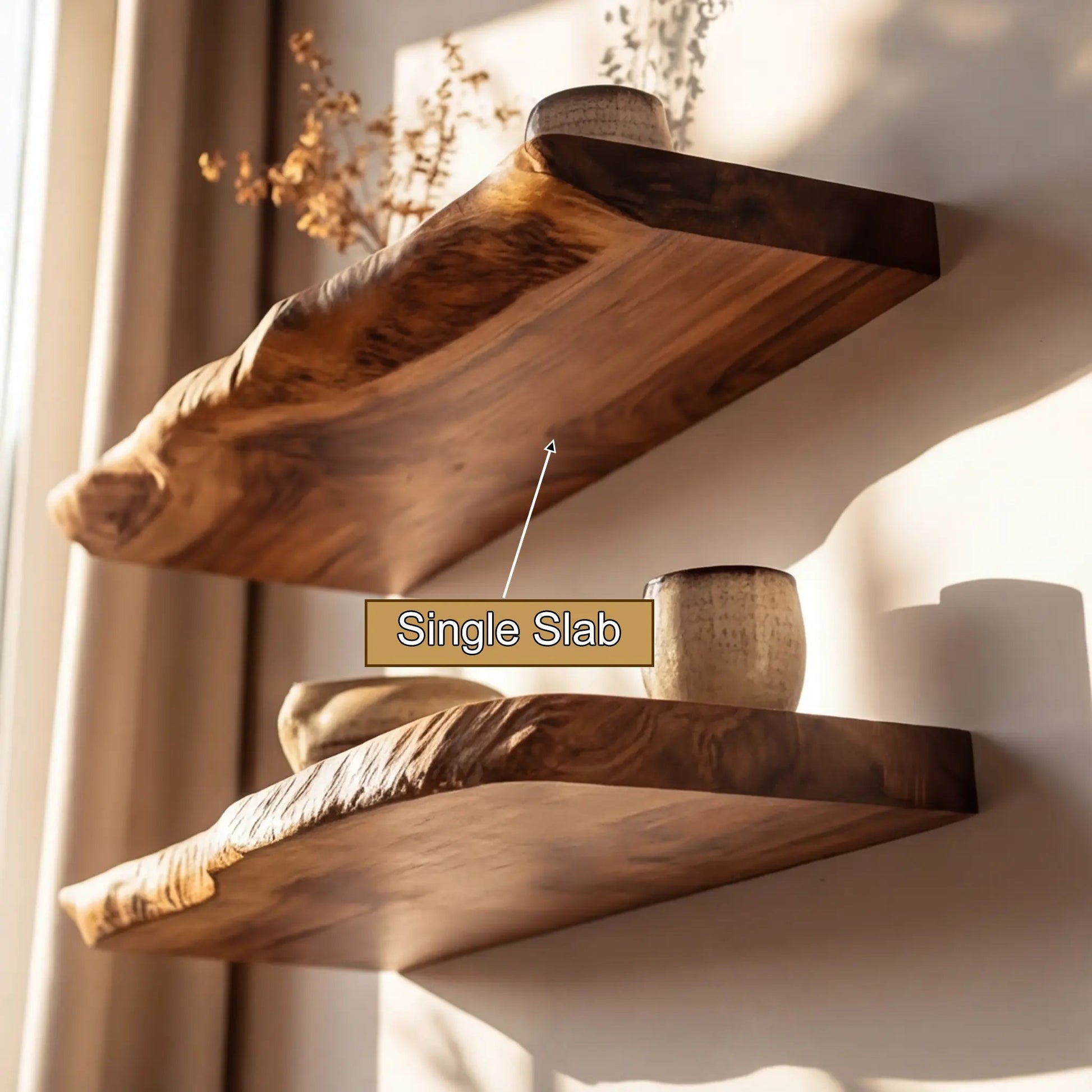 Velorin Live Edge Solid Wood Floating Shelf SPA635142 Kitchnce