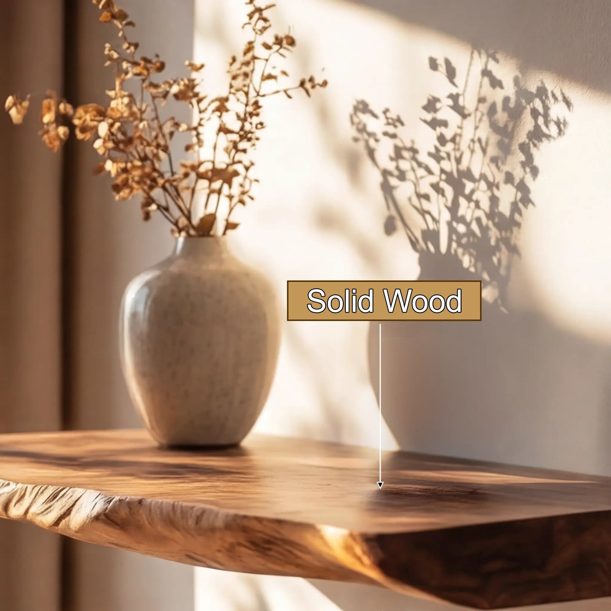 Velorin Live Edge Solid Wood Floating Shelf SPA635142 Kitchnce