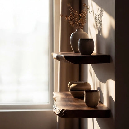 Velorin Live Edge Solid Wood Floating Shelf SPA635142 Kitchnce