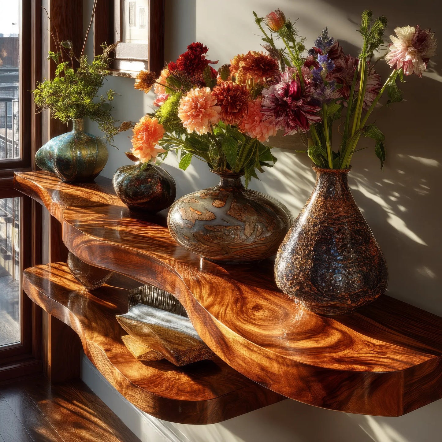 Velric Live Edge Solid Wood Floating Shelf SPA583849 Kitchnce