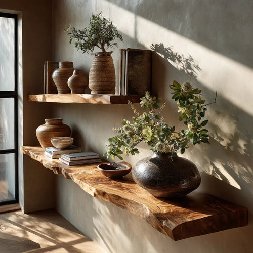 Velrion Live Edge Solid Wood Floating Shelf SPA900006 Kitchnce