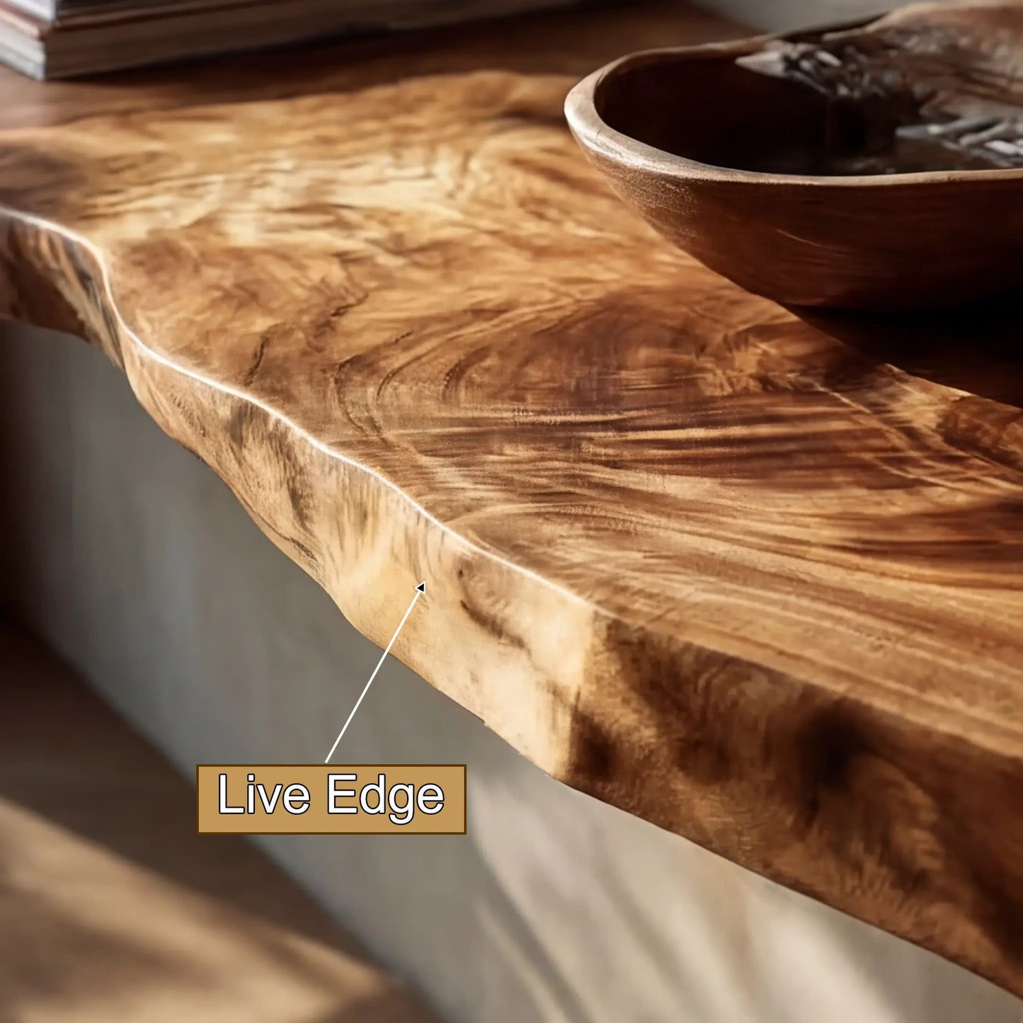 Velrion Live Edge Solid Wood Floating Shelf SPA900006 Kitchnce