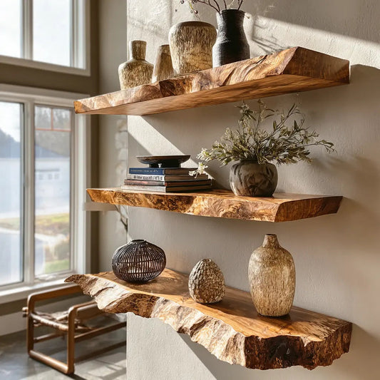 Velthara Live Edge Solid Wood Floating Shelf SPA526984 Kitchnce