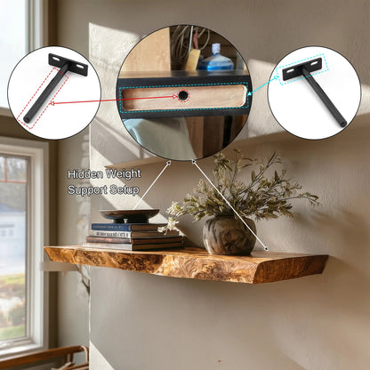 Velthara Live Edge Solid Wood Floating Shelf SPA526984 Kitchnce