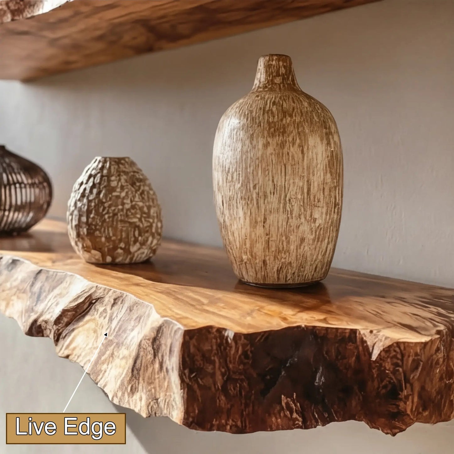 Velthara Live Edge Solid Wood Floating Shelf SPA526984 Kitchnce