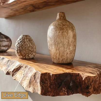 Velthara Live Edge Solid Wood Floating Shelf SPA526984 Kitchnce