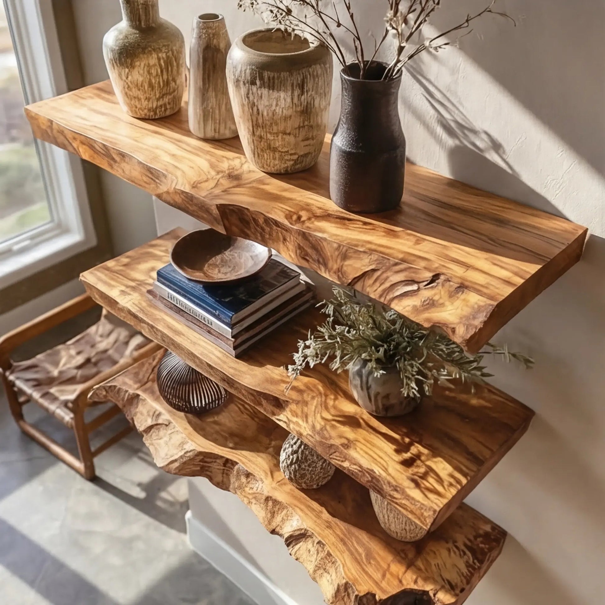 Velthara Live Edge Solid Wood Floating Shelf SPA526984 Kitchnce