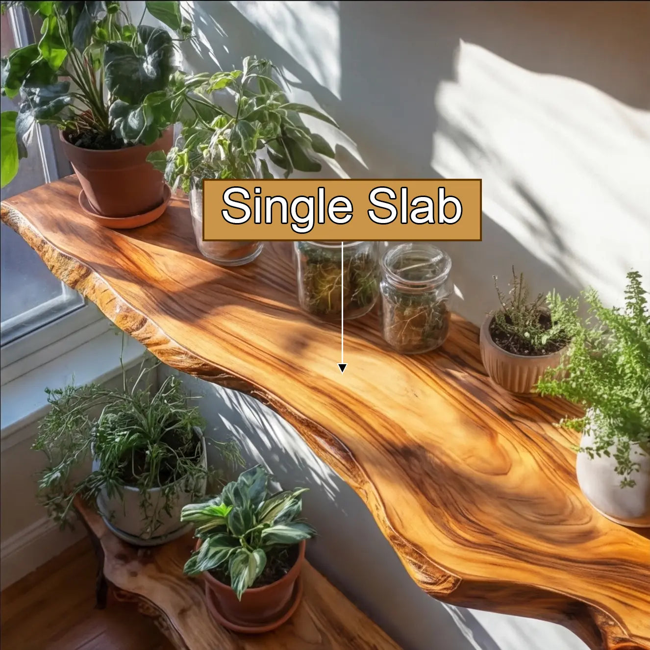 Veltrano Live Edge Solid Wood Floating Shelf SPA334970 Kitchnce