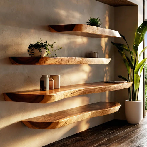 Virella Live Edge Solid Wood Floating Shelf SPA365792 Kitchnce
