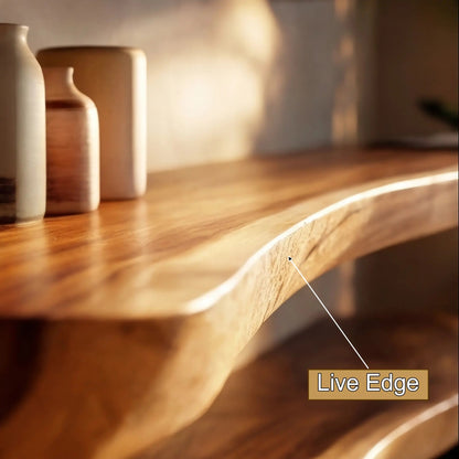 Virella Live Edge Solid Wood Floating Shelf SPA365792 Kitchnce