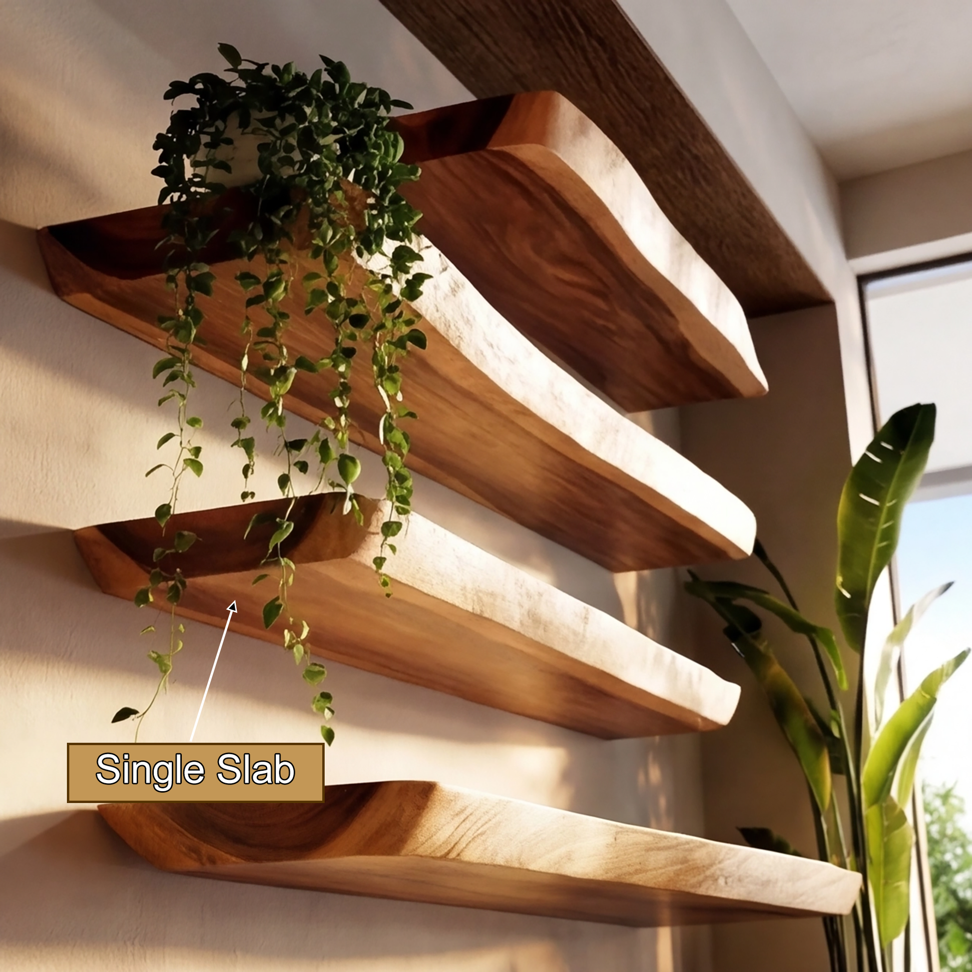 Virella Live Edge Solid Wood Floating Shelf SPA365792 Kitchnce