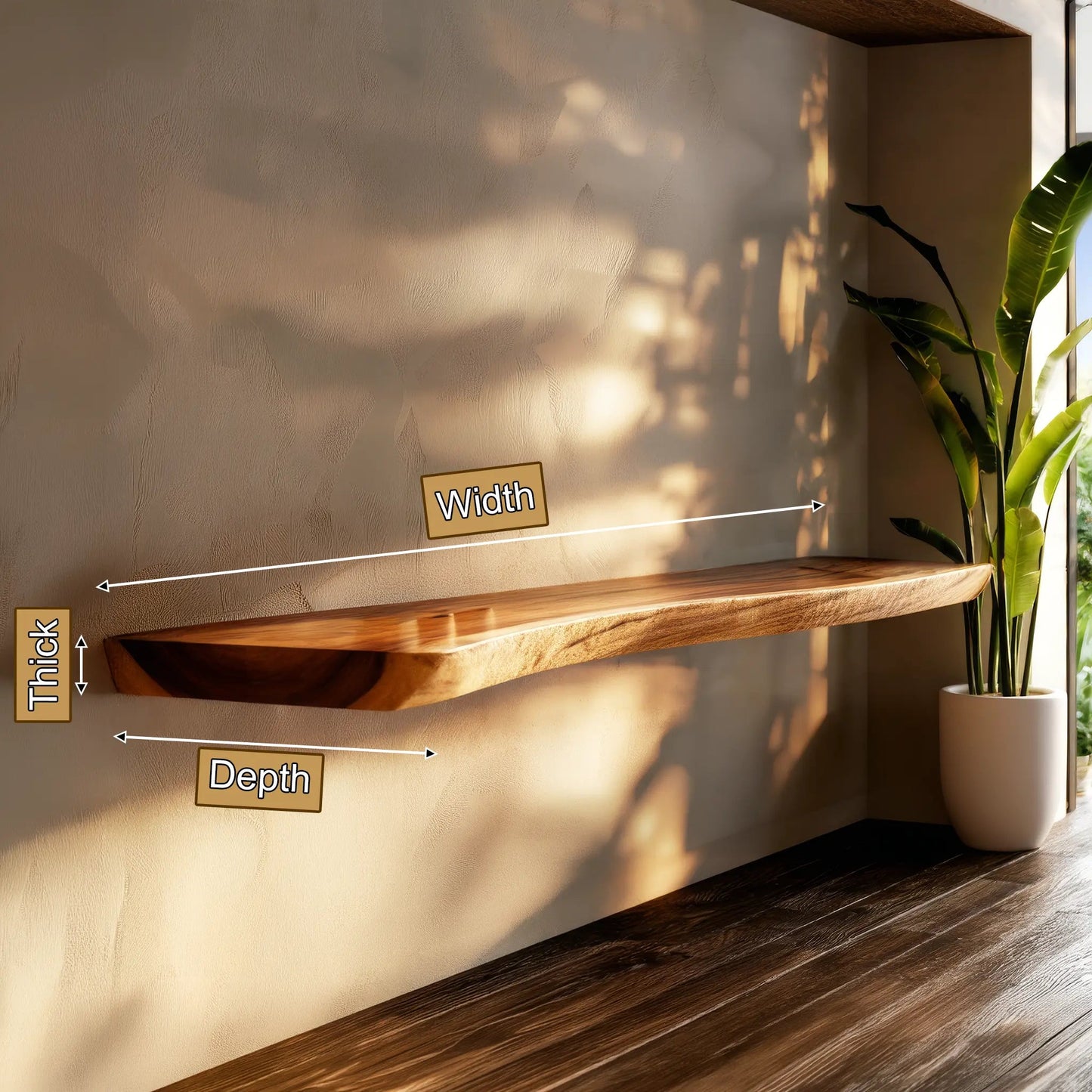 Virella Live Edge Solid Wood Floating Shelf SPA365792 Kitchnce