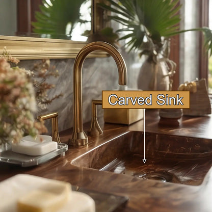 Virello Live Edge Solid Wood Floating Bathroom Vanity with Integrated Sink SPA242234 Kitchnce