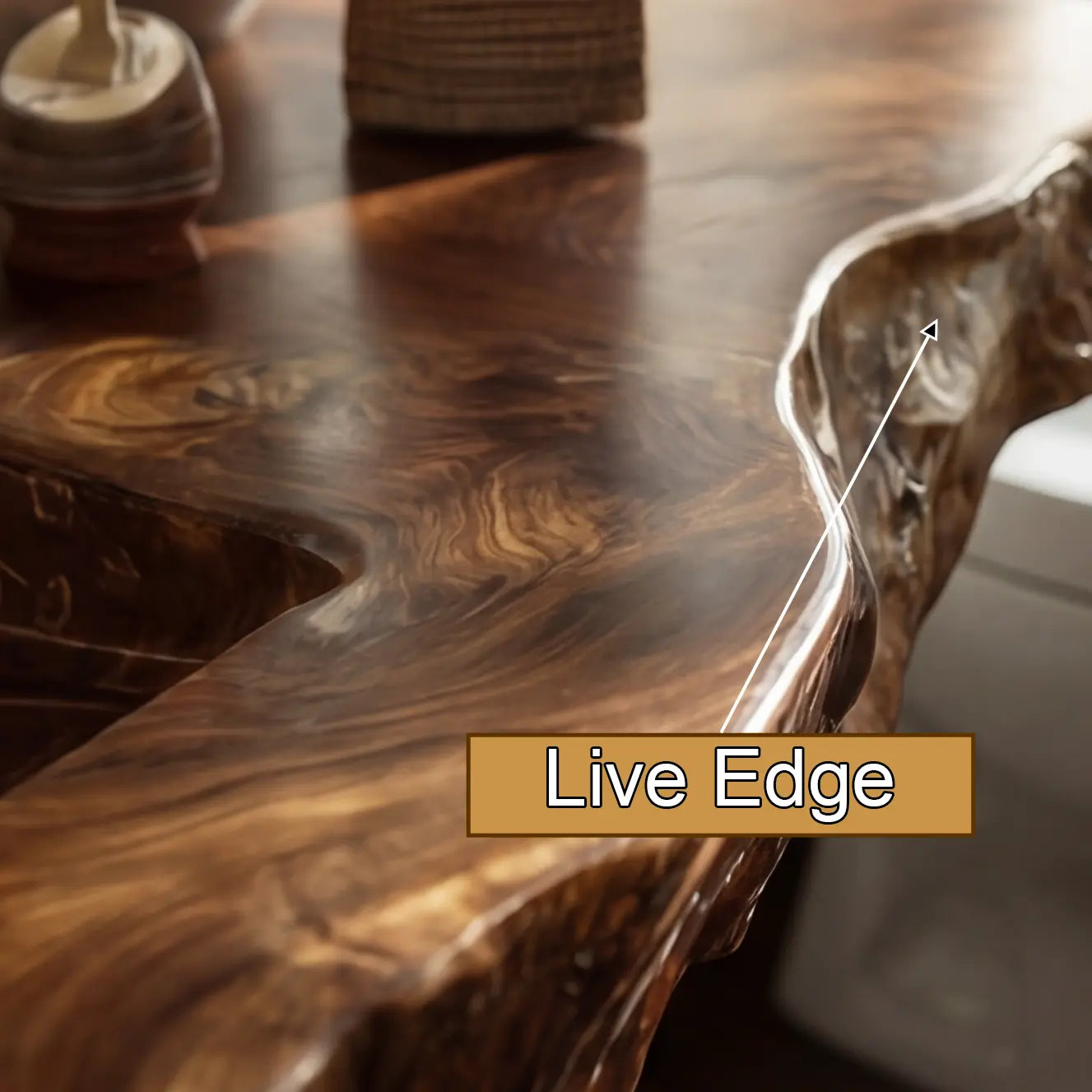 Virello Live Edge Solid Wood Floating Bathroom Vanity with Integrated Sink SPA242234 Kitchnce