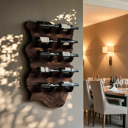 Farmhouse Wooden Live Edge Wine Holder For Furniture Decor Kitchnce